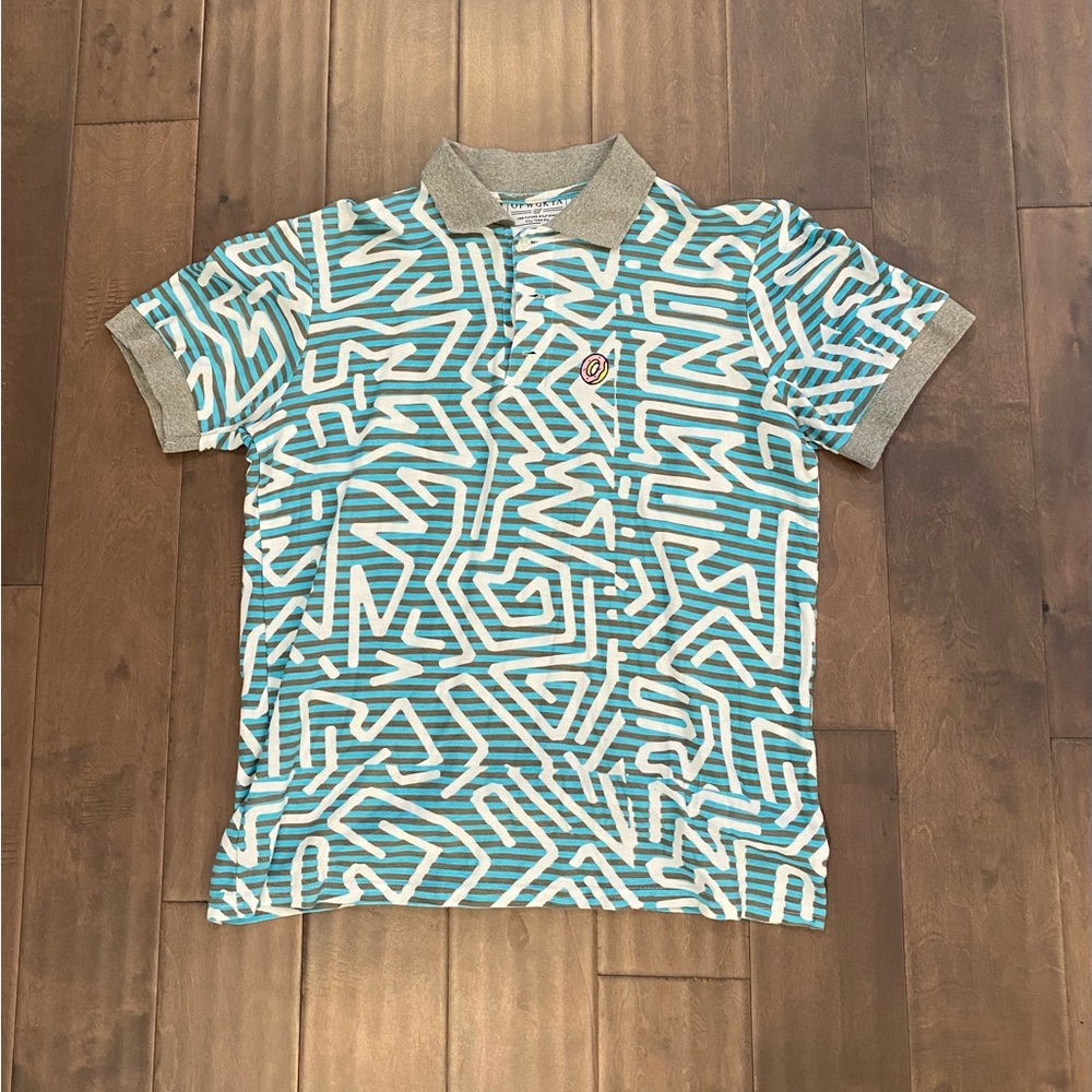 Odd Future Collared Shirt / Size: M / Color: Blue, White , Grey